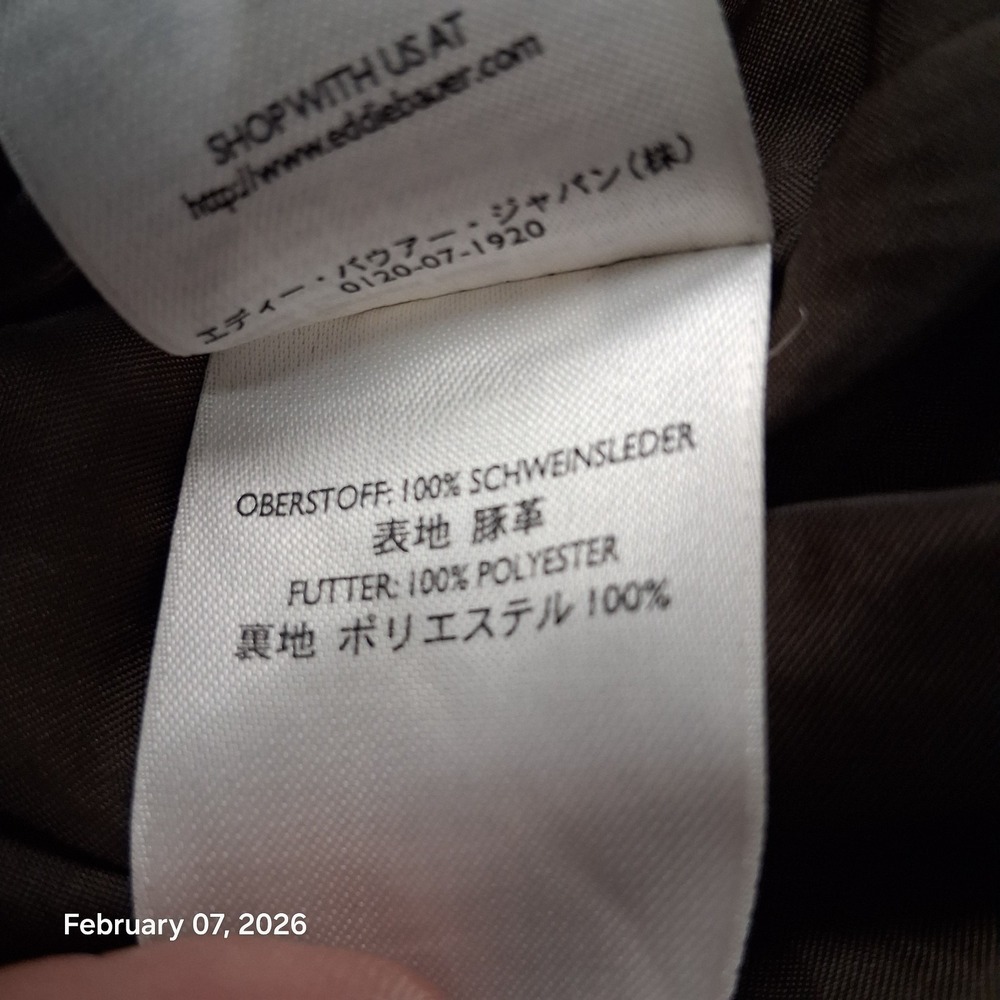 Eddie Bauer‎ Seattle Suede Blazer Jacket Size Large Lined Brown - Picture 13 of 15